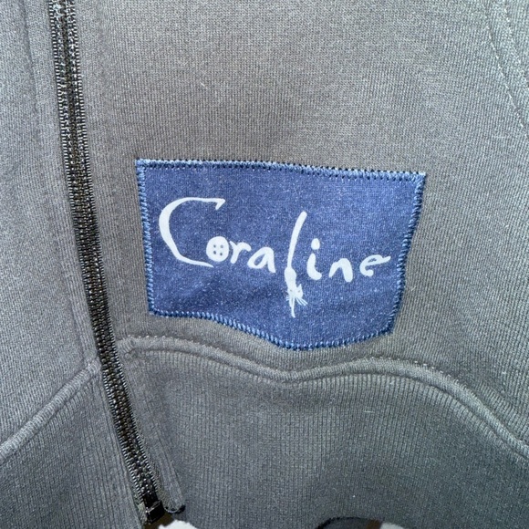 Hot Topic Coraline Patch Girls Oversized Hoodie Size 2X Pockets Full Zip - Picture 7 of 12